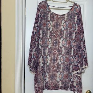 Super Cute Boho Chic dress with bell long sleeves